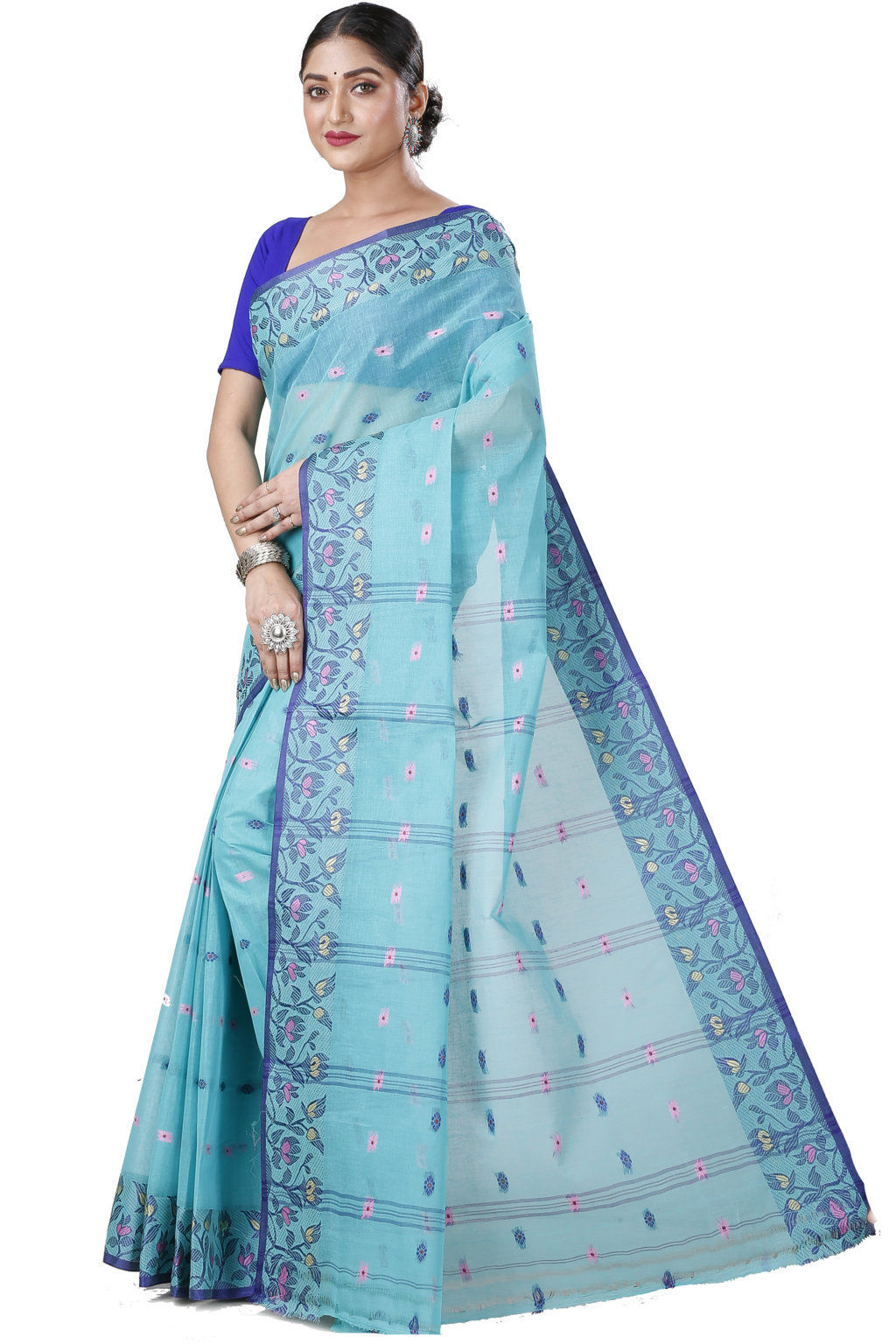 See Green Pure Cotton Gopika Tant Saree (1054)